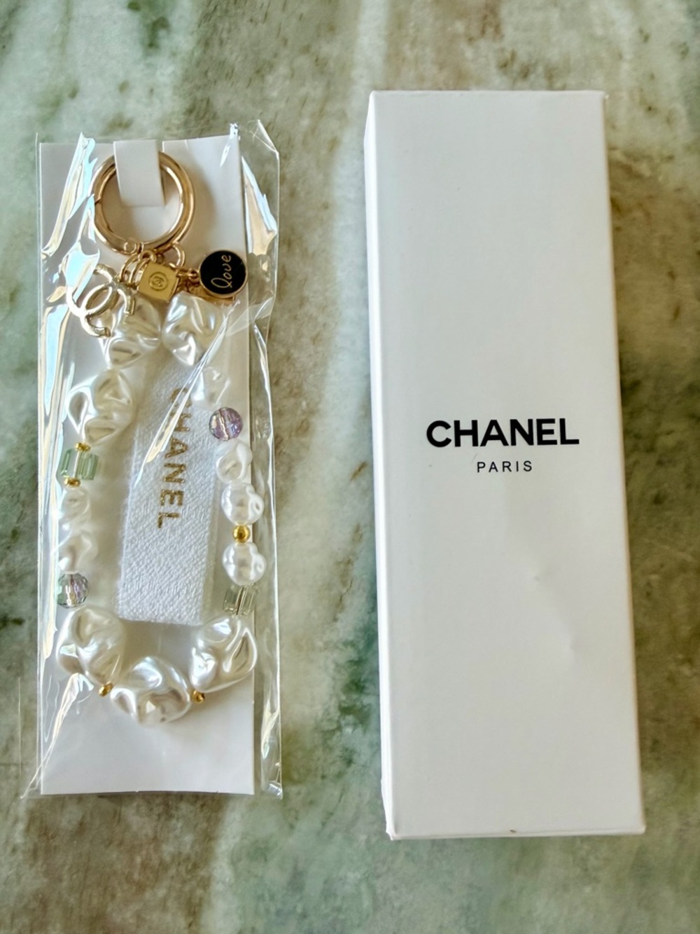 Chanel Beaute Pearls and Iridescent Beads Bag Charm NEW SEALED in Original Box